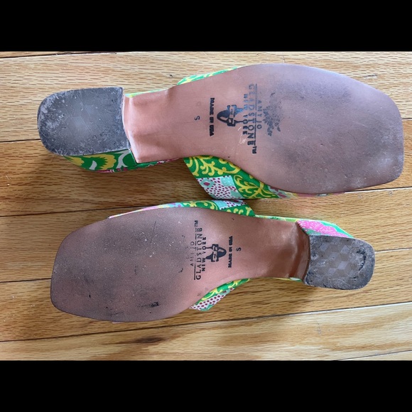 Amy Jo Gladstone NY summer heels, size small (5.5/6) multi colored - Picture 3 of 5